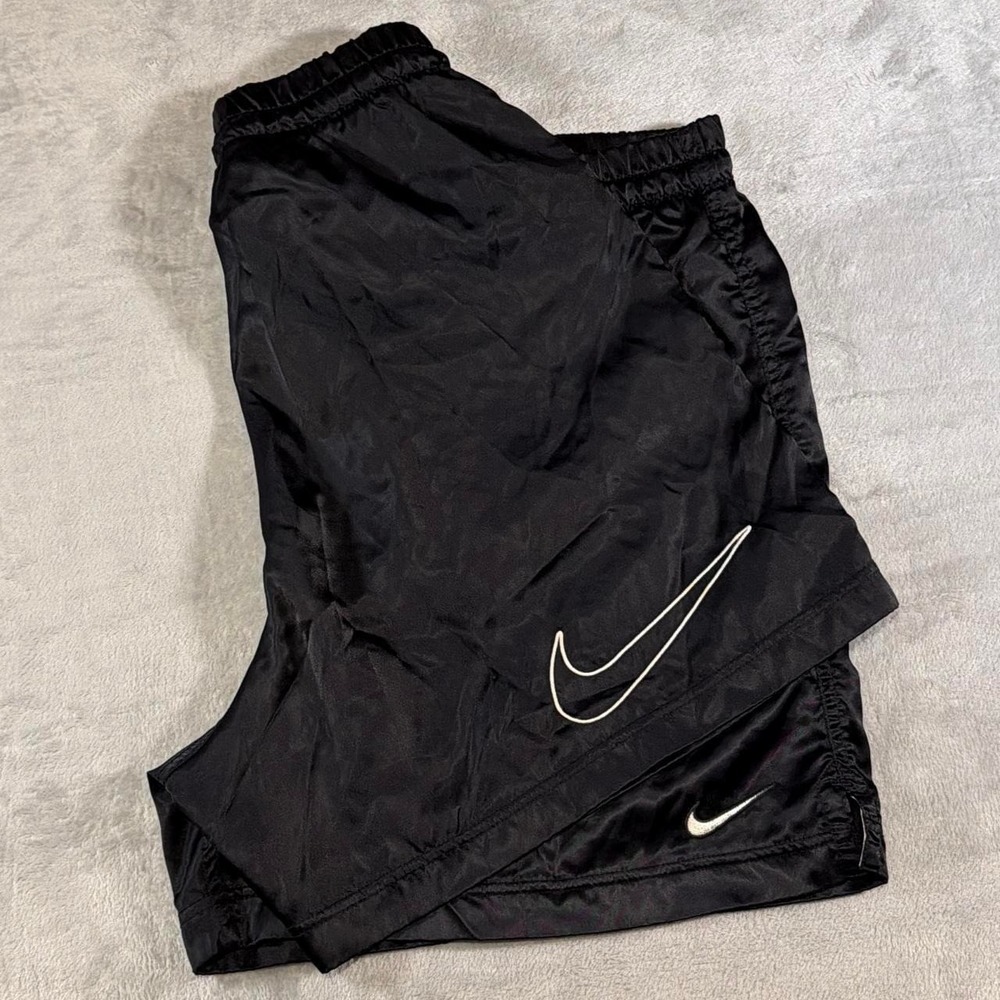 Y2K Vintage Nike Running Shorts Front & Back Swoosh | Black | Large